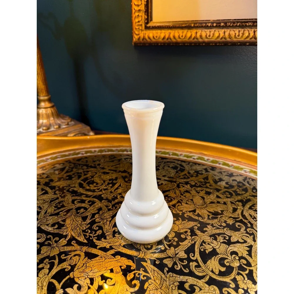 Vintage Randall‎ Milk Glass Bud Vase: Mid-Century Modern Decor